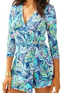 Hanging with fronds Karlie wrap romper